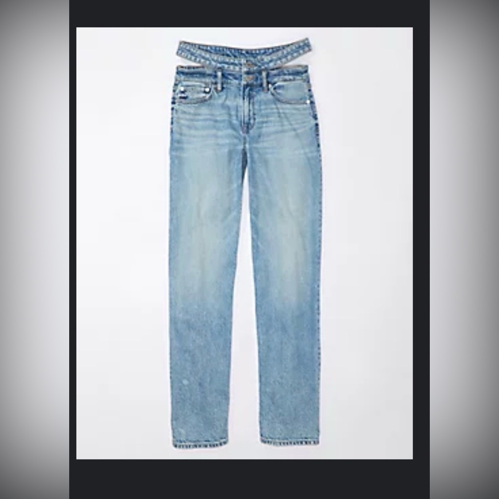 American Eagle Outfitters Light Blue Straight Leg Jeans